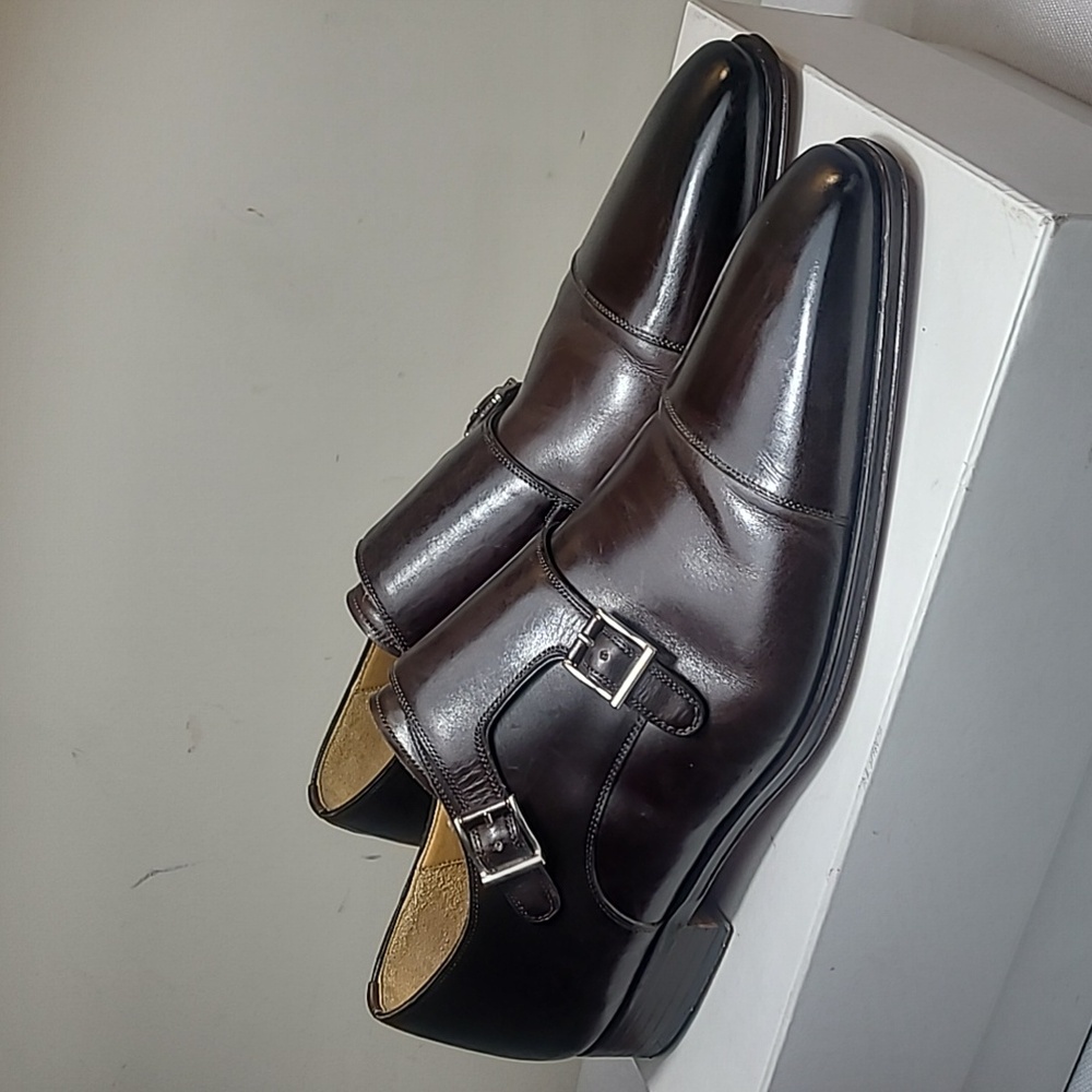 Magnanni Brown Double Monk Strap Leather Shoes - Picture 2 of 8